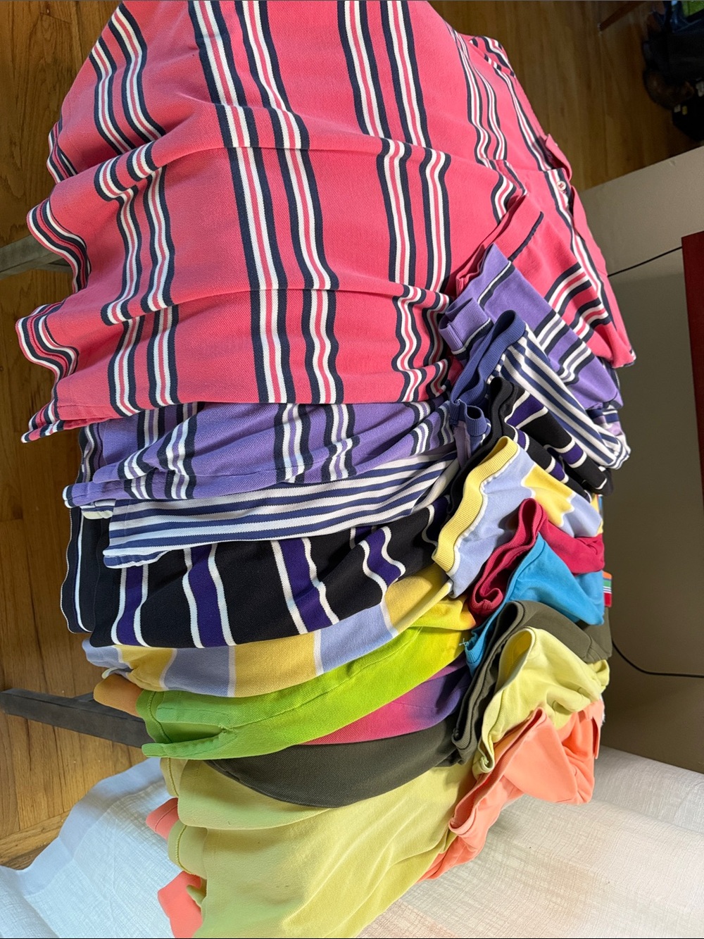 10 Ralph Lauren Polo shirts. 7 striped 3 solid sell as bundle - Picture 2 of 4
